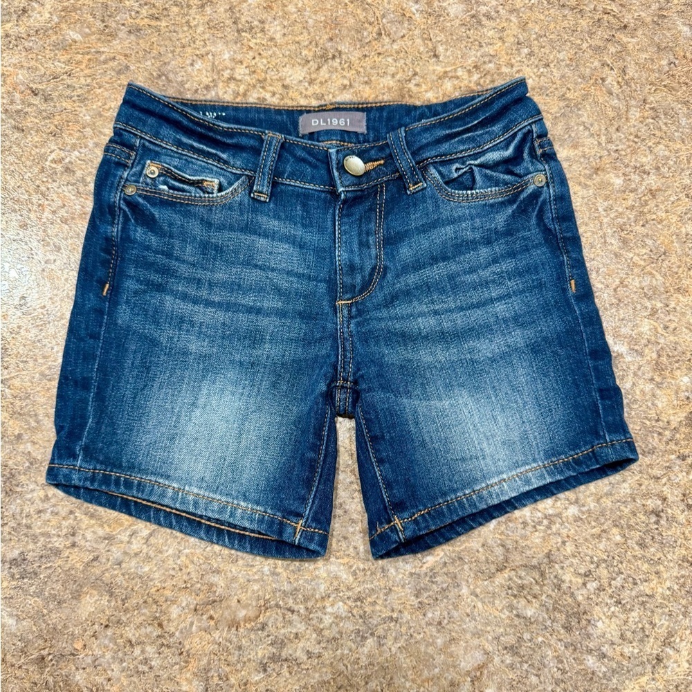 DL1961 Girls Piper Shorts - Size 8, Sea-Lion